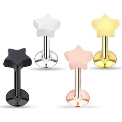 Pentagonal Inner Spiral Ear Nail Stainless Steel Piercing Jewelry