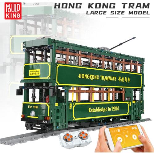 MOULD KING Remote Control Building Blocks Hongkong Tram Model City Street Bus Toy MOC Technic Bricks Children Gifts Collection