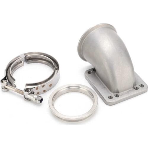 Turbo Chargers automobiles 3in V‑Band 90° Elbow Adapter Flange Car Accessory Stainless Steel Replacement for T4 Turbo car