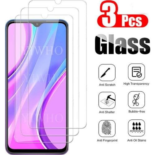 3Pcs for Xiaomi Redmi 9 M2004J19G Tempered Glass Screen Protector Protective Film for Xiaomi Redmi9 Mobile Phone Accessories