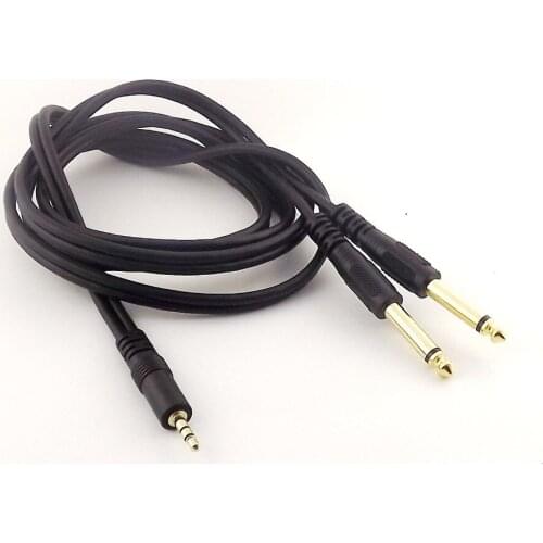 1pcs 3.5mm Male Stereo to 2x 6.35mm Male Mono Y Splitter Cable for Phone to Mixer 5ft