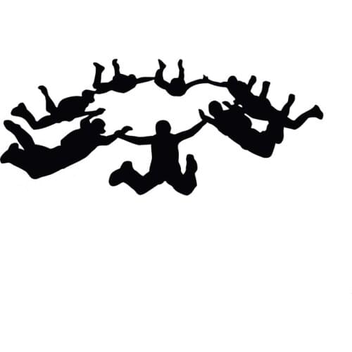 16.7*7.1CM Stimulation Pattern Parachute Car Stickers Personalized Vinyl Reflective Decals Black/Silver C7-0698