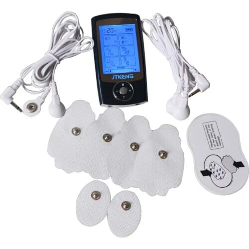 2Channel Tens Digital Electric Therapy Massage Machine Pulse Body Slimming Device Muscle Stimulator 6Pcs Electrode Pads For Free