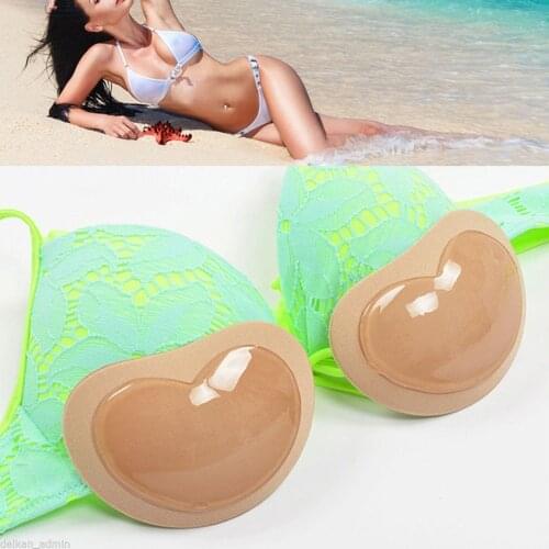 2PCS Sticky Bra Thicker Sponge Bra Pads Breast Push Up Enhancer Removeable Adding Inserts Cups Invisible Lift Up Bra for Women