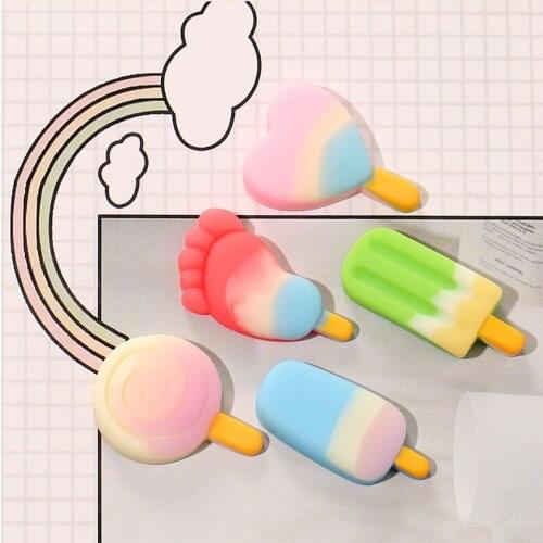 20Pcs Cute Gradient Color Ice Cream Resin Food Toys DIY Craft Supplies Phone Shell Patch Arts Ornament Basteln Earring Materials