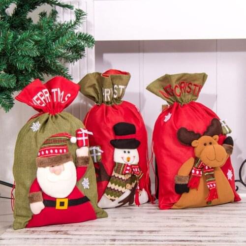 2020 Christmas Holders Santa Claus Snowman/Snowman/Deer Gift Bag Kids Xmas Decorations Candy Bag Christmas Decorations For Home