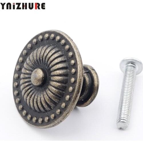30mm Retro Bronze Kitchen Cabinet Knobs Cupboard Door Zinc Alloy Handles Vintage Wardrobe Furniture Handle Drawer Pulls