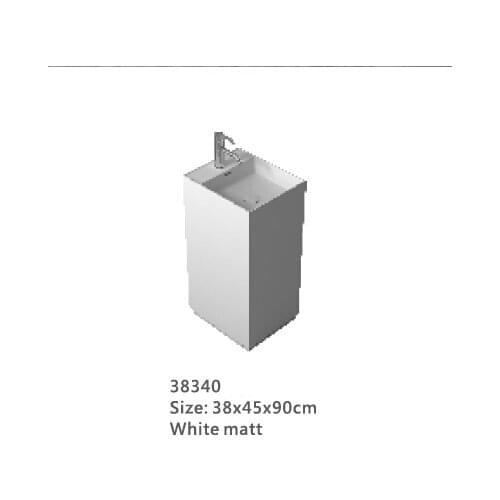 380X450X900mm Bathroom Rectangular Pedestal Freestanding Vessel Sink Solid Surface Floor Mounted Washbasin RS38340