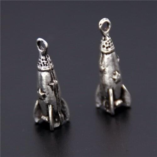 5pcs Tibetan Silver Color Rocket Charms Pendants For Necklace Bracelet Jewelry Making DIY Handmade A2472