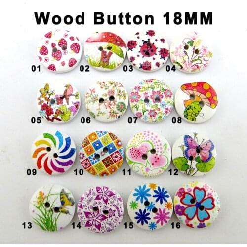 60PCS 18MM Painting Wooden Butterfly Buttons Fits Coat Boots Sewing Clothes Beetle Button Accessory MCB-228