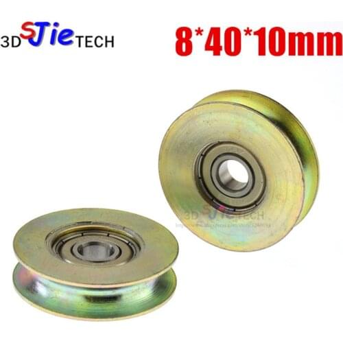 8*40*10mm U grooves roller, guide wheel, wire rope crossing wheel, lifting wheel, 608zz bearing, zinc plating OD 4cm