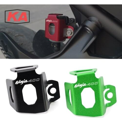 Motorcycle CNC Accessories Rear Brake Fluid Reservoir Guard Cover Protector For Kawasaki Ninja400 Ninja 400 Oil Cup Protection