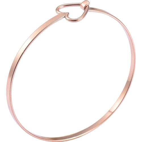 IJB0288 10Pcs Pretty Wire Expandable Love Heart Knot Bracelet-Stainless Steel Adjustable Wiring Bracelet for Women Girl Gift