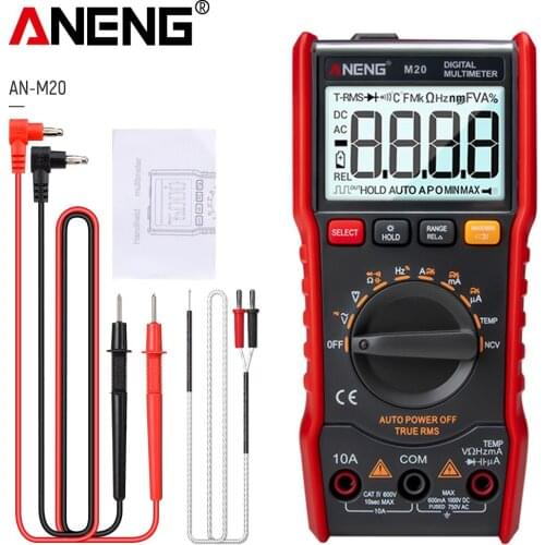 ANENG M20 6000 counts True-RMS Digital Multimeter Auto Range With Backlight Ammeter Voltmeter Ohm Transistor Tester multimeter