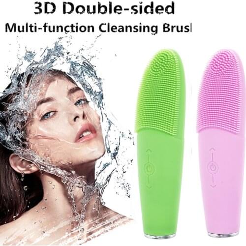 Electric Ultrasonic Silicone Face Cleaning Brush Blackhead Remove Pore Deep Cleaning Face Brush Exfoliating Face Cleaner Tools