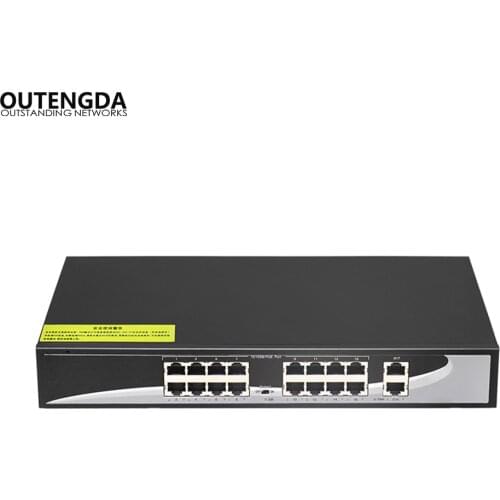 16 ports POE Switch with 16 10/100M POE Ports 2 Gigabit Uplink Supply 24v Power over Ethernet to IP Cameras/Phones, Wireless APs