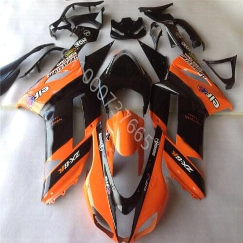 Motorcycle Fairing kit for KAWASAKI Ninja ZX6R 07 08 ZX6R 636 2007 2008 orange black ABS Fairings set
