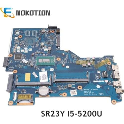 NOKOTION For HP Pavilion15-R Laptop motherboard AS056 LA-B972P SR23Y I5-5200U CPU DDR3L 781680-001 781680-501 781680-601