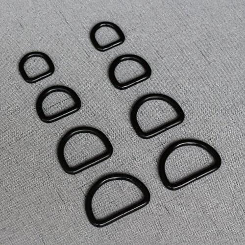 20 Pcs/Lot 15mm 20mm 25mm 32mm Black Metal Accessories D ring DIY Use For Handbag Bag Purse Strap Belt DIY Metal Buckle Hardware