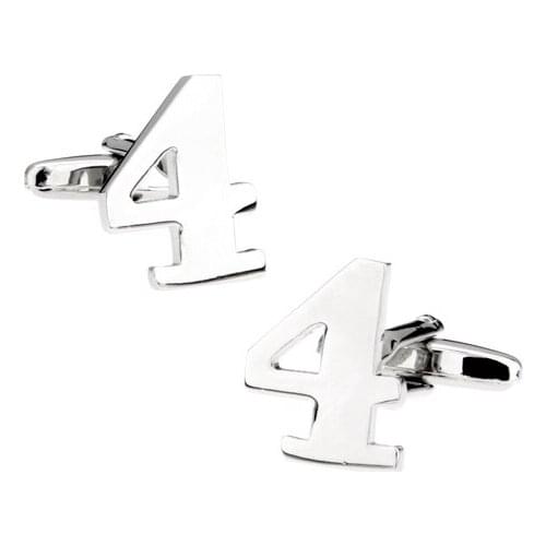 Mens Arabic Numerals Cuff Links Copper Material Number Four