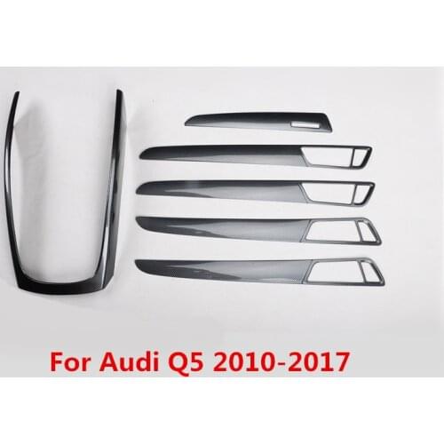 Carbon Fiber Printed Car Gear Panel Sticker Door Panel Moulding Trim for Audi Q5 2010 2011 2012 2013 2014 2015 2016 2017