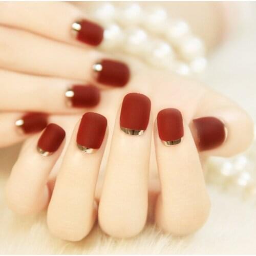 Wholesale New Excellent Metallic Nail Sticker Metal Plated Classic French False Tips Full Wrap Decal 240sets/lot free shipping