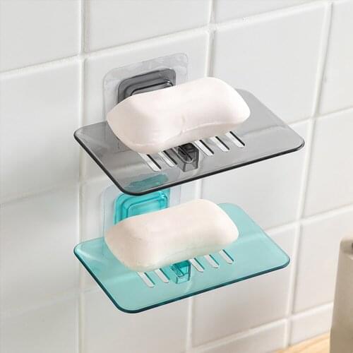 Plastic Holder Soap Dish Case Suction Cup Storage Rack Drain Soap Box Soap Box Dish Storage Plate Wall Dishes