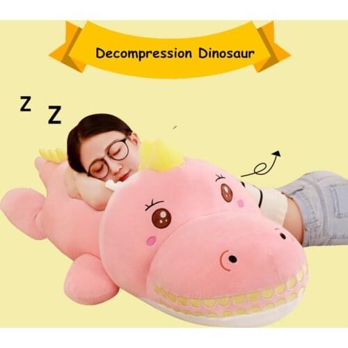 Dorimytrader Cuddly Decompression Dinosaur Plush Pillow Large Stuffed Soft Anime Dinosaurs Doll Anime Toy Gift 120cm 150cm