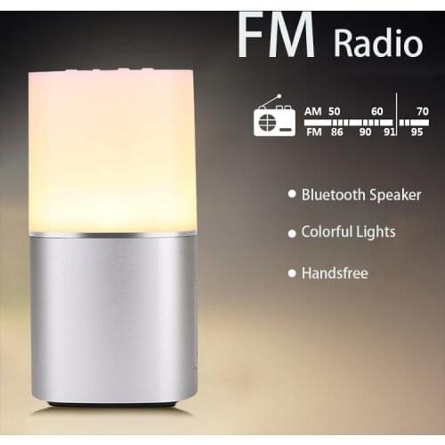 P4 Wireless Bluetooth Speaker USB Portable LED Night Lamp Music Audio Colourful Light USB FM Stereo Sound Speakers Touch Control