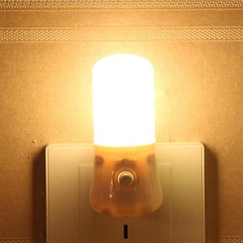 Portable 3W Warm/White LED Night Light Home Bedside US Plug Switch Mini Lamp Bedside Lamp Wall Socket Lamp