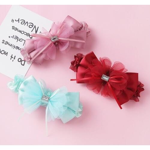 Lace Bow Baby Headband Bows Kids Baby Girl Headbands Turban Elastic Princess Hair Band Haarband Baby Hair Accessories