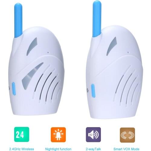 2.4GHz Wireless Digital Audio Portable Baby Monitor 2 Way Talk Crystal Clear Baby Cry Detector Sensitive Transmission with music