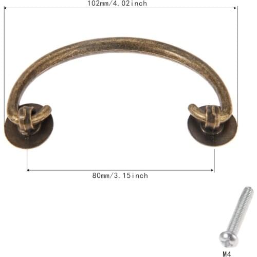 Retro Kitchen Drawer Cabinet Door Handle Vintage Furniture Knobs Antique Wooden Box Case Cupboard Pull Handles 102*65mm