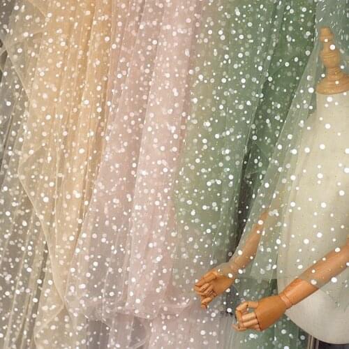 Polka Dot Gold Dot Printing Mesh Tulle Fabric High Quality Bridal Dress Wedding Decoration DIY Curtain Net Fabric 160cm Wide