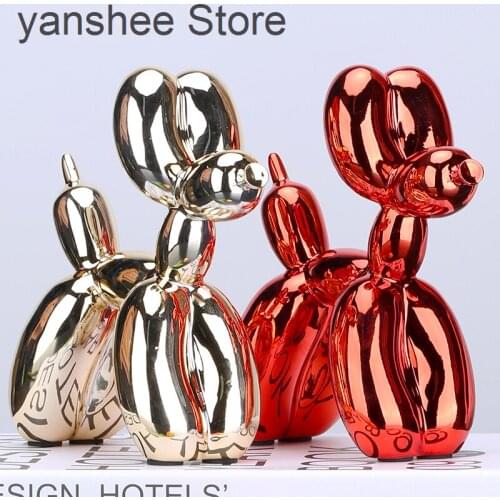 Nordic resin dog balloon decorative statue, 10 colors of art sculpture, handicrafts, home decoration gifts, living room animal