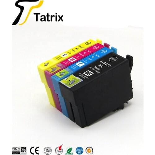Tatrix for Epson 34xl T3471 T3472 - 4 Color Compatible Printer Ink Cartridge for Epson WorkForce Pro WF-3720DWF WF-3725DWF
