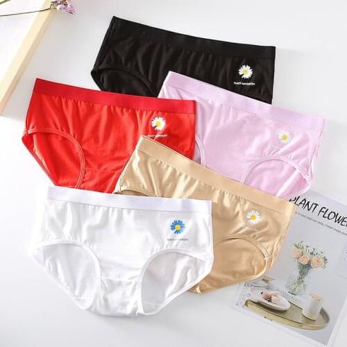 Womens Underwear Cotton Panties Mid Waist Girl Briefs Seamless Panties Female Comfort Underpants Soft Lingerie For Women M-XL