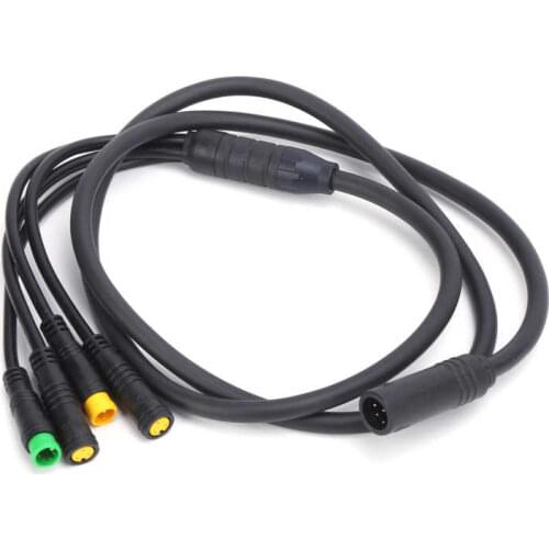 E-bike Waterproof 1T4 Cable Electric Bike Extension Cable Connect Display Throttle Brake Lever for BAFANG BBS01/BBS02 Mid Motor