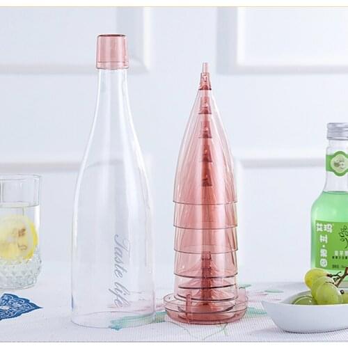 Convenient Combination Round Goblet Family Practical Portable Transparent Wine Glass Tableware Drinking Utensils