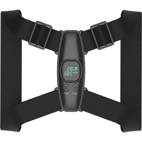 Smart Angle Posture Corrector Adjustment LCD Screen Corset with Vibration Reminder Counting Function Back Straightener Unisex