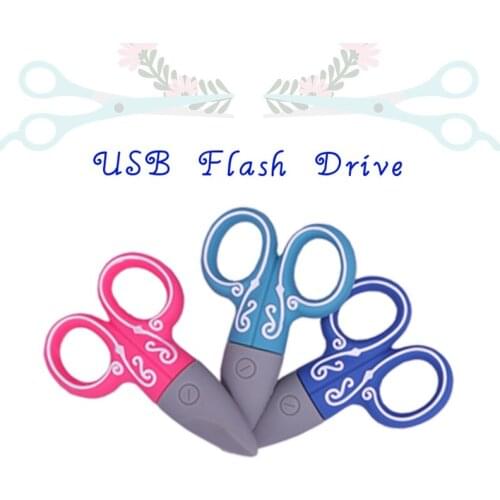 USB flash drive 64gb cartoon scissors pen drive 4gb 8gb 16gb 32gb cute memory srick creatvie gift pendrive 128gb new usb stick