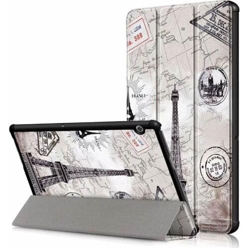 Good Quality Print PU Cover For Huawei Mediapad T5 10 10.1inch Slim Folio Leather Case 20PCS/Lot