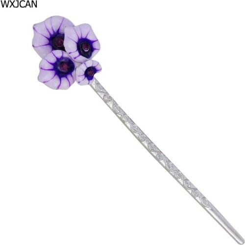 WXJCAN hairstick enamel flower hair stick ornaments Head jewelry Bride hair accessories Part festival gift