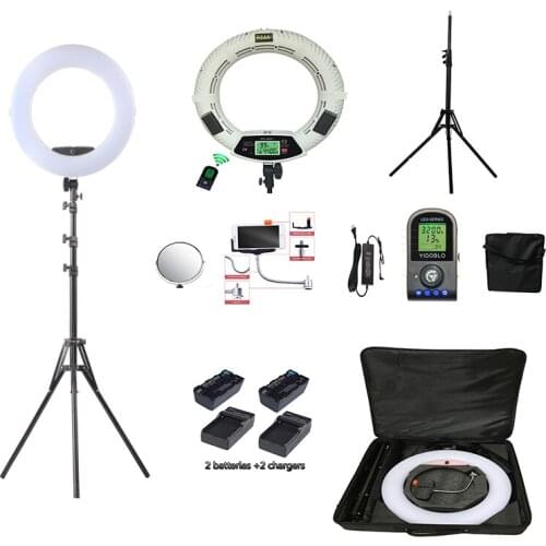 Yidoblo FE-480II Bio-color Ring Lamp 480 LED Lamp Photography Beauty salon nail Makeup selfie Lighting + stand+bag + battery