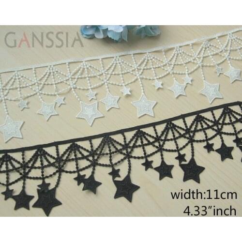 1yard Width:11cm Lovely Star Velvet Lace Tassel Dress Laces for Garment Curtain Skirt Scrapbooking Accessories(ss-302)