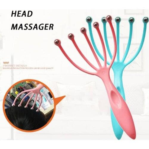 1Pcs Five Finger Head Relax Massager Hair Held SPA Scalp Neck Stress Relief Massage Release Head Physician Steel Ball Massager