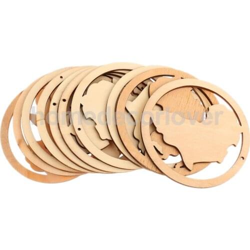 10x Africa Map Wood Shapes for Crafts DIY Woodcrafts Decorations Unfinished