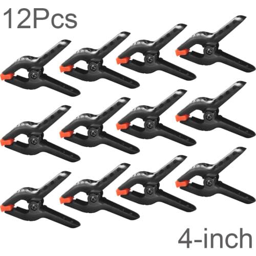 12Pcs 4 Inch Woodworking Spring Clamp Toggle Clamps DIY Tools Plastic Nylon Clip for Photo Studio Background