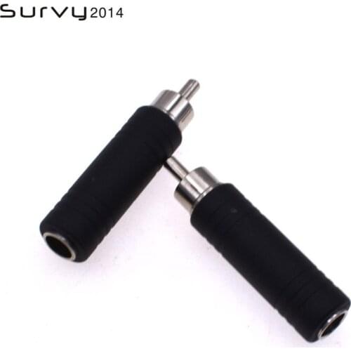 2PCS RCA Male Plug to 1/4 6.35mm Female Jack Audio Adapter Connector For MP3 Players PC Stereo diy electronics