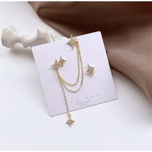 2020 new asymmetric star pendant earrings fashion jewelry creative Korean earrings declare that the earrings are for women